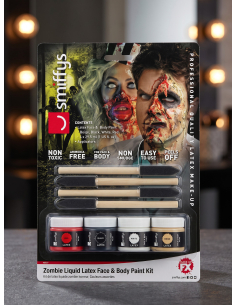 Kit latex liquide zombie Smiffys – 4 couleurs et applicateurs