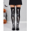 Bas autofixants squelette femme – Noirs et blancs Halloween