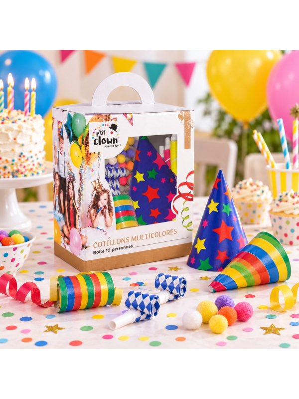 Kit cotillons multicolore 10 personnes