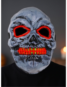 Masque squelette lumineux rouge adulte – Halloween