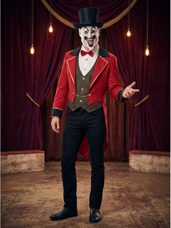 Déguisement Monsieur Loyal sinistre homme – Masque et chapeau