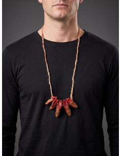 Collier de doigts coupés en latex pour Halloween