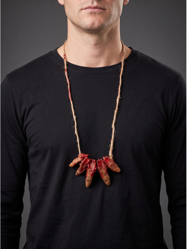 Collier de doigts coupés en latex pour Halloween