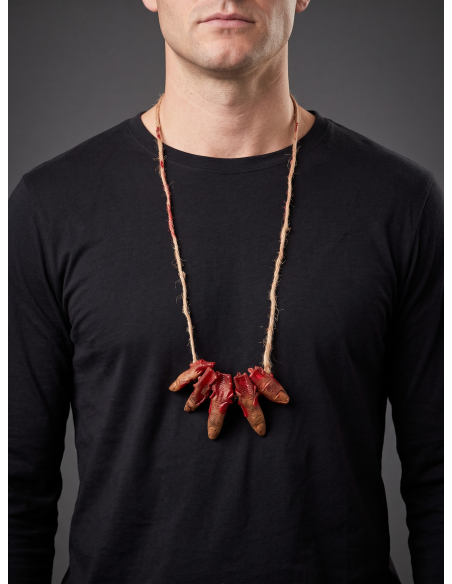 Collier de doigts coupés en latex pour Halloween