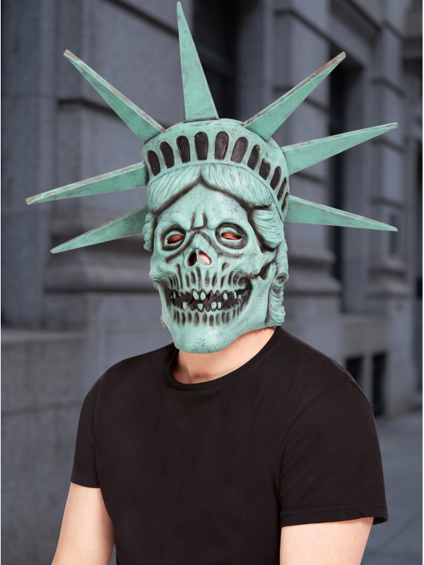 Masque Statue de la Liberté squelette en latex adulte