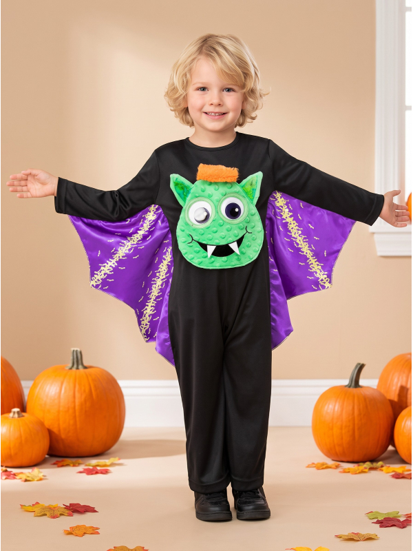 Déguisement chauve-souris enfant avec ailes violettes