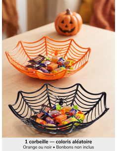 Corbeille à bonbons Halloween toile d’araignée 27 cm