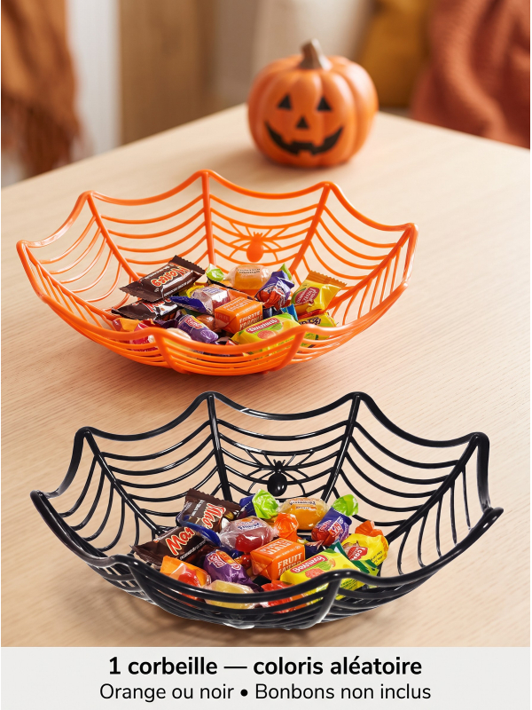 Corbeille à bonbons Halloween toile d’araignée 27 cm
