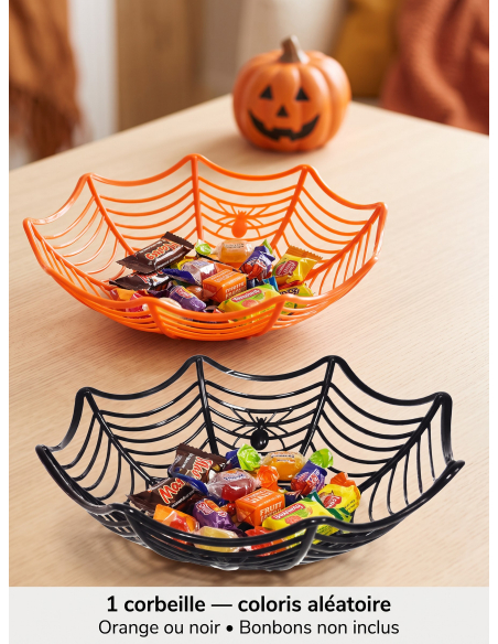 Corbeille à bonbons Halloween toile d’araignée 27 cm