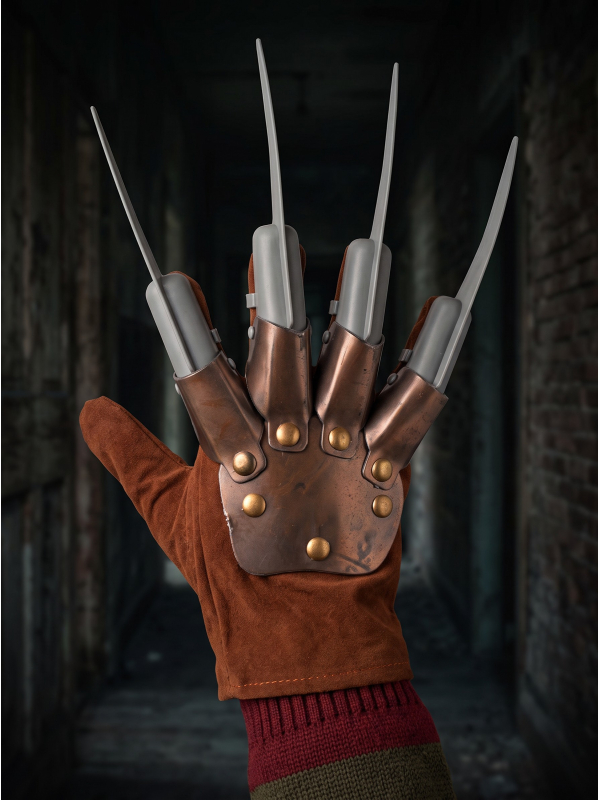 Gant à griffes Halloween marron et gris