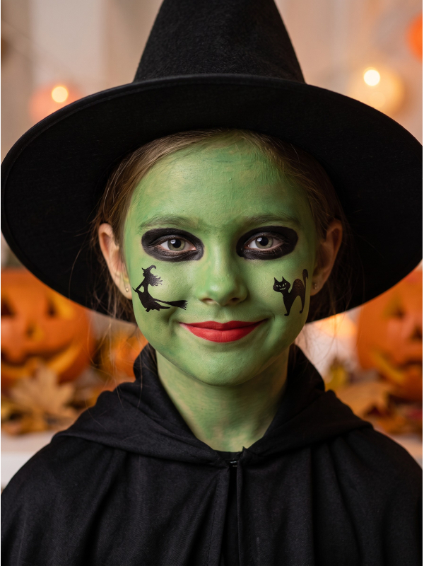 Kit maquillage sorcière Halloween avec stickers
