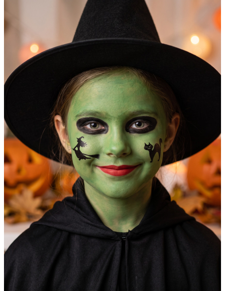 Kit maquillage sorcière Halloween avec stickers