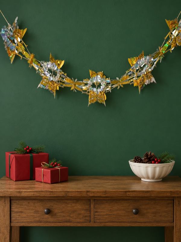 Guirlande dorée 3 m pour Noël et les fêtes