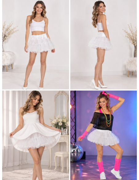 Jupon blanc en tulle femme – Ajustable du 36 au 42