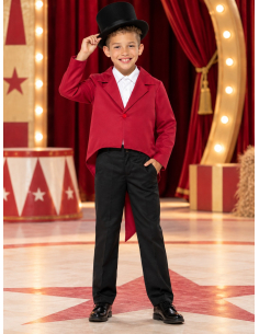 Veste queue-de-pie rouge enfant – Cirque, magicien et spectacle 2