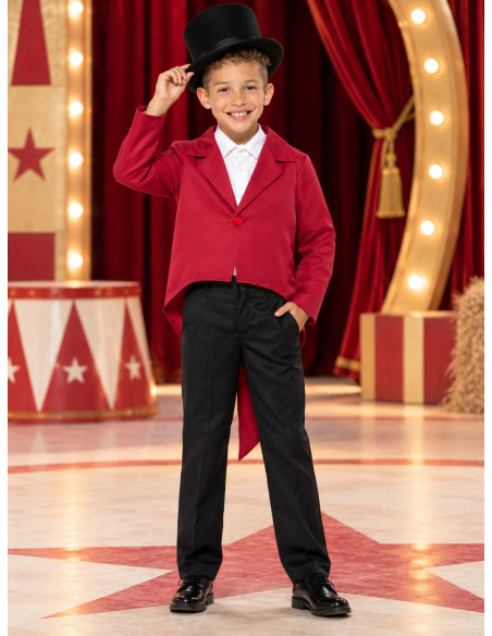 Veste queue-de-pie rouge enfant – Cirque, magicien et spectacle