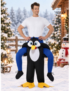 Déguisement Porté par Pingouin Noir - Piggyback Adulte face