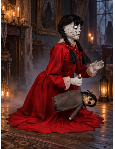 Automate Halloween Fille Hantée Bondissante avec Poupée – Effet de Surgissement au Sol 2