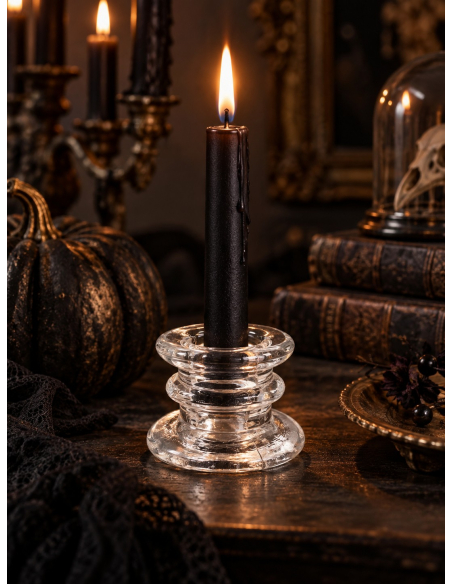 Bougeoir en verre transparent Ø6 x H4 cm – Décoration de table halloween