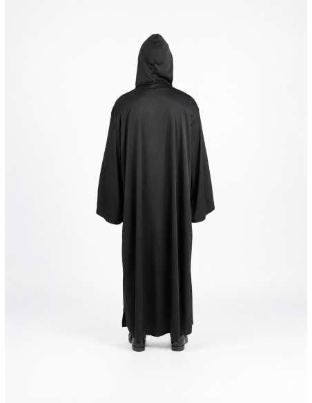 Cape noire à capuche homme 180 cm – Prêtre satanique Halloween