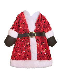 Housse de Noël pour bouteille rouge à sequins – 25 x 18 cm