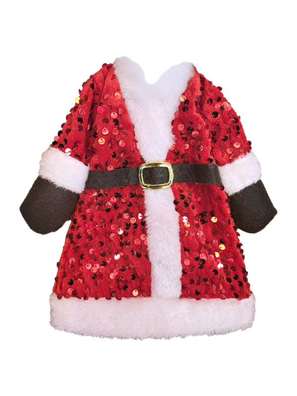 Housse de Noël pour bouteille rouge à sequins – 25 x 18 cm