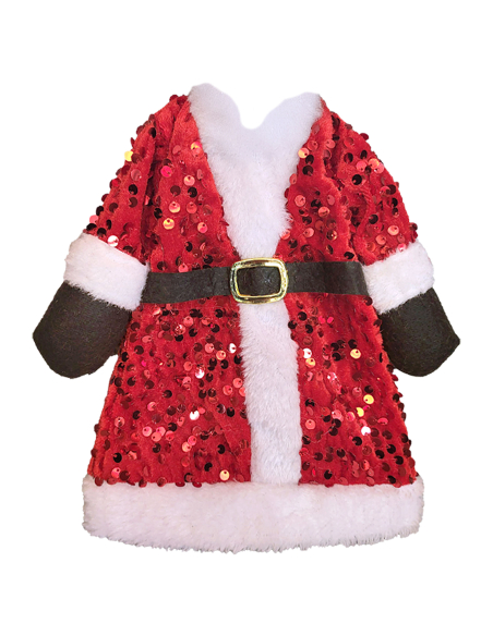 Housse de Noël pour bouteille rouge à sequins – 25 x 18 cm