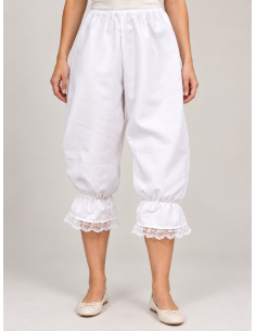 Bloomer blanc victorien femme à dentelle – Pantalon bouffant