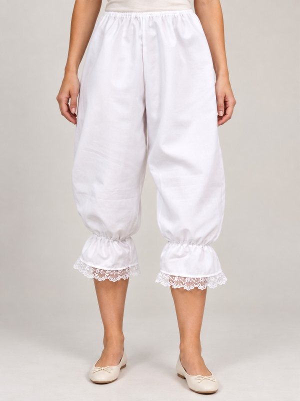 Bloomer blanc victorien femme à dentelle – Pantalon bouffant