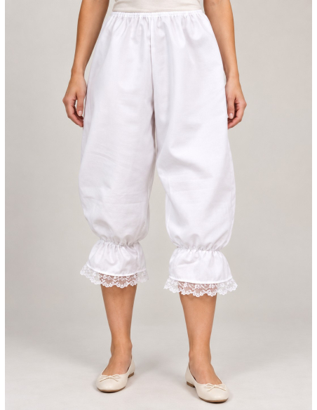 Bloomer blanc victorien femme à dentelle – Pantalon bouffant