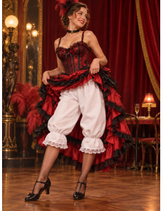 Bloomer blanc victorien femme à dentelle – Pantalon bouffant 2
