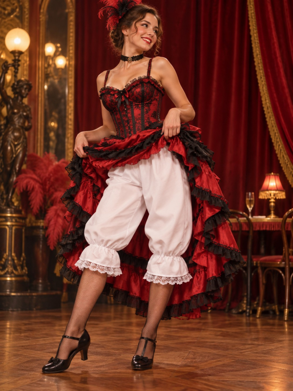 Bloomer blanc victorien femme à dentelle – Pantalon bouffant