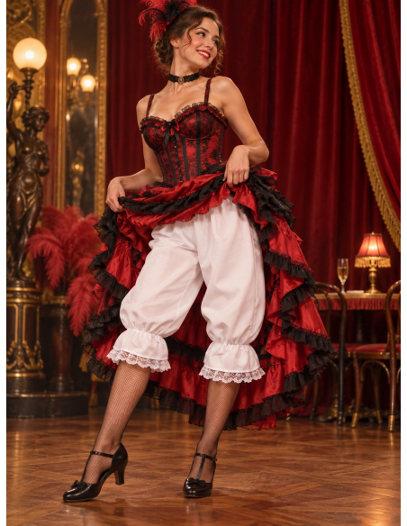 Bloomer blanc victorien femme à dentelle – Pantalon bouffant