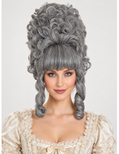 Perruque aristocrate grise haute – Marquise XVIIIᵉ siècle face