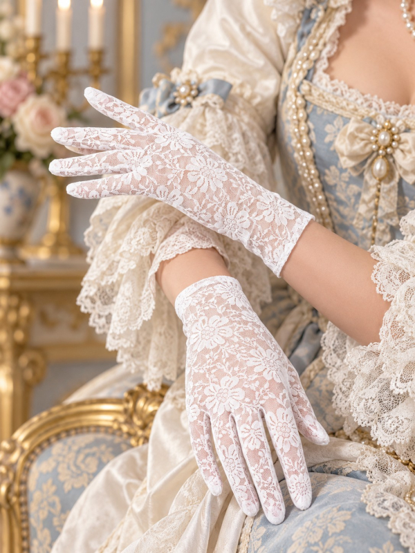 Gants blancs en dentelle femme – Marquise,...