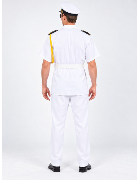 Déguisement capitaine de marine américain homme – Uniforme blanc dos