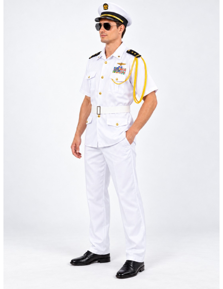 Déguisement capitaine de marine américain homme – Uniforme blanc 3/4