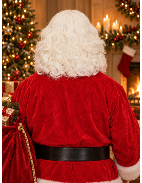 Ensemble perruque et barbe Père Noël luxe – Naturel dos