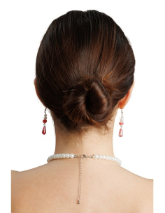 Kit collier et boucles d’oreilles perles ensanglantées femme 2