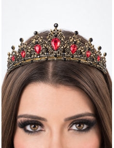 Diadème gothique femme rouge et noir – Couronne Halloween 2