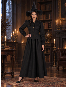 Déguisement sorcière gothique femme noir 3 pièces 2