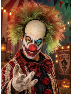 Perruque clown sinistre adulte verte effet sang – Halloween
