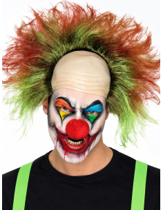 Perruque clown sinistre adulte verte effet sang – Halloween 2