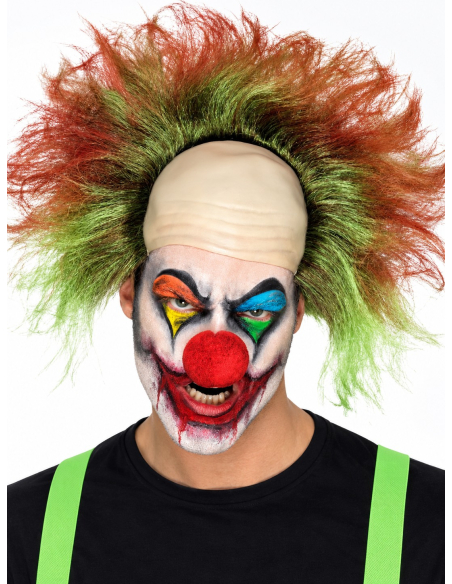 Perruque clown sinistre adulte verte effet sang – Halloween