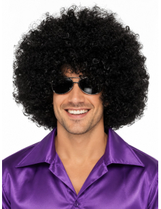 Perruque méga afro noire XXL – Disco années 70 2