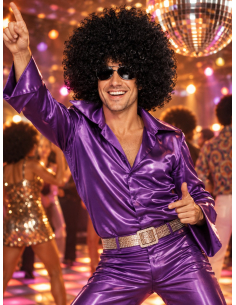 Perruque méga afro noire XXL – Disco années 70