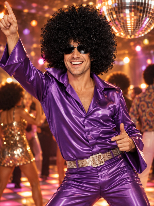 Perruque méga afro noire XXL – Disco années 70