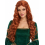 Perruque princesse médiévale auburn longue avec tresses