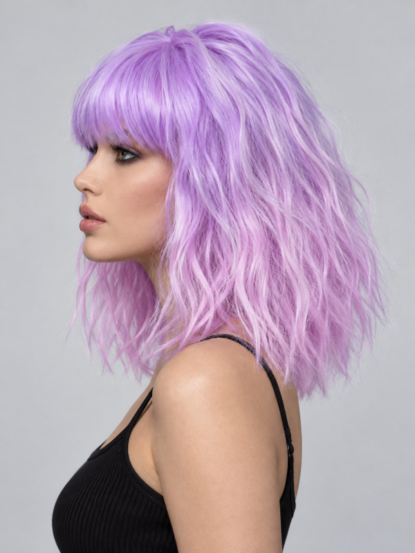 Perruque Manic Panic® Fleurs du Mal® rose & violet – Trash Goddess® profil