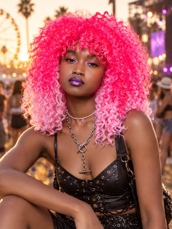 Perruque Manic Panic® Pink Passion™ rose ombré – Ombre Curl Girl™